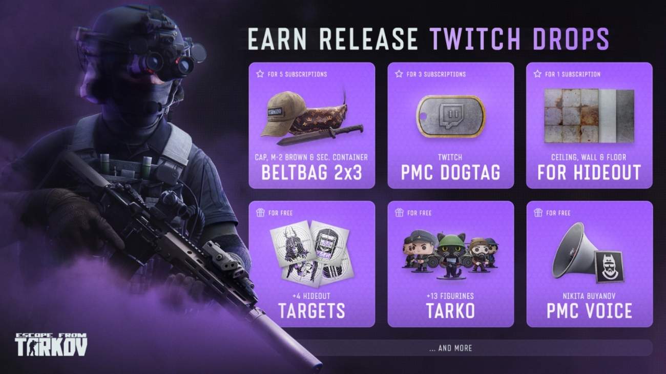 Escape from Tarkov's Launches into 1.0: Here's What You Need To Know 2 Escape from Tarkov 1.0 Launch Twitch Drops and other Rewards