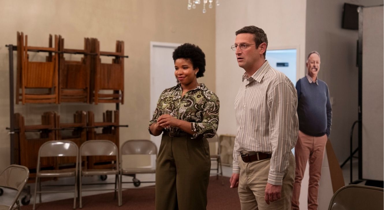 Jacklyn Uweh and Tim Robinson in The Chair Company Episode 6