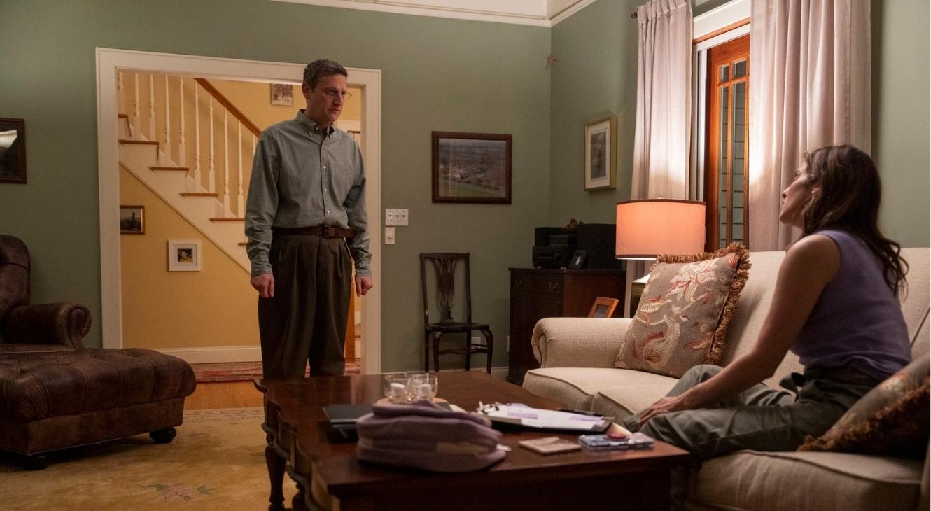 Tim Robinson and Lake Bell in The Chair Company Episode 8