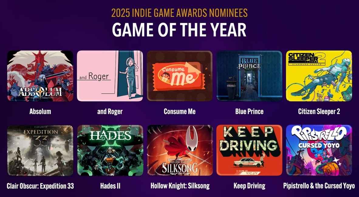 The Indie Game Awards 2025 Release Nominees, Judges, And More 1 The Indie Game Awards 2025 - nominees