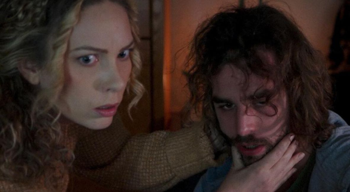 Lynn (played by Kelsey Pribliski) and Lucas (played by William Magnuson) in the film Man Finds Tape