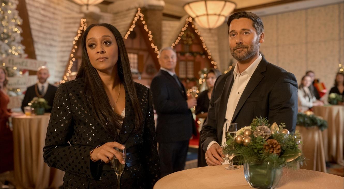 REVIEW: 'My Secret Santa' May Be A Sleeper Comfort Hit 3 Tia Mowry and Ryan Eggold in My Secret Santa