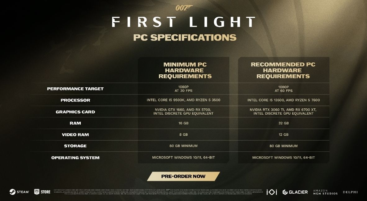 Can Your PC Play '007 First Light' - We Have Your Answer 2 007 Frist Light PC Requirements Shared