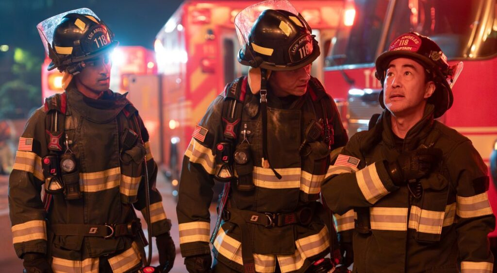 Ravi, Buck and Chimney in 9-1-1 Season 9 Episode 7