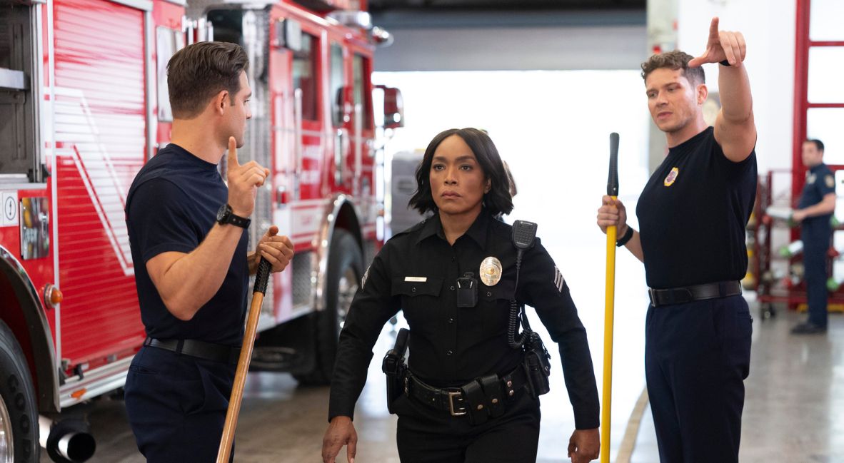 Eddie, Athena, and Buck in 9-1-1 Season 9 Episode 8