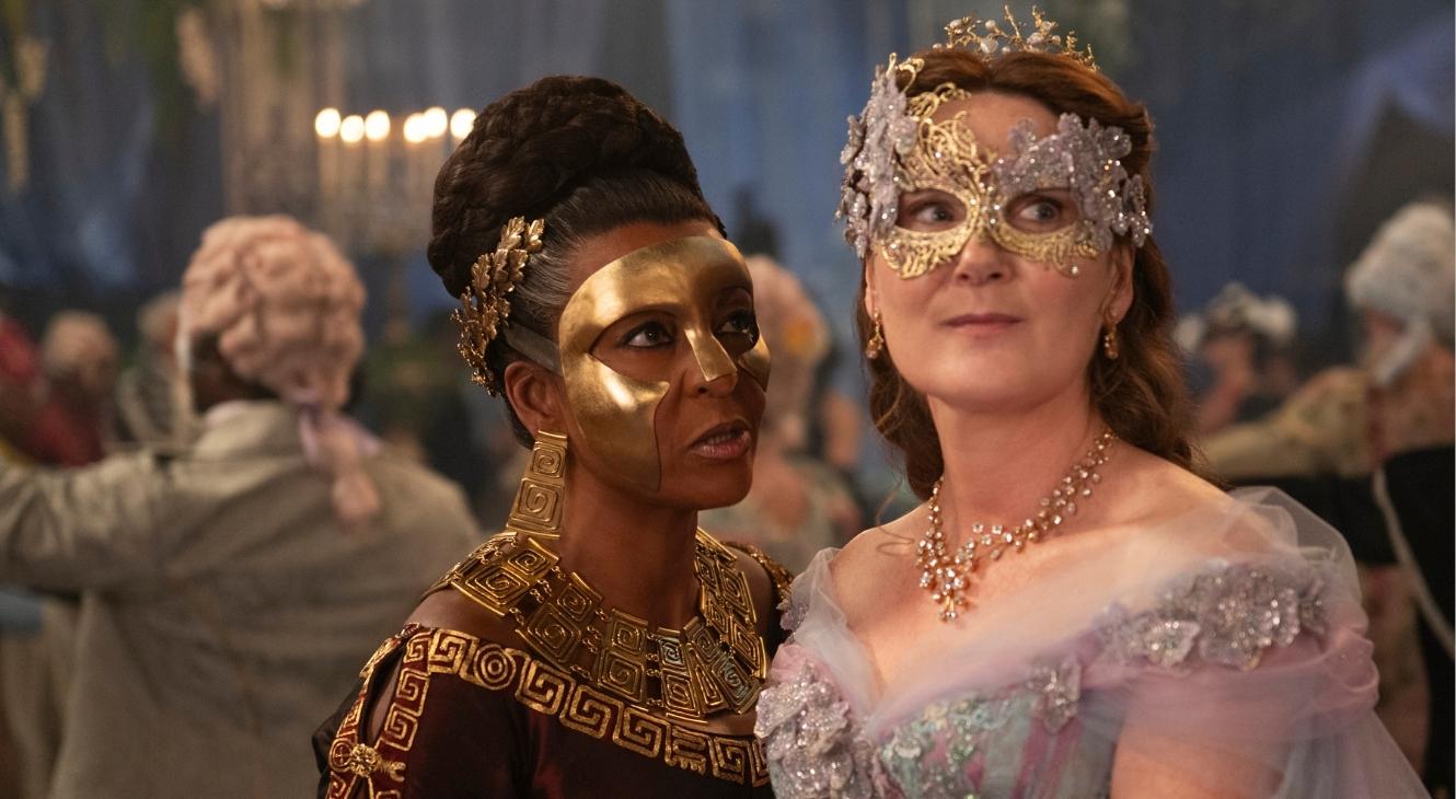 Adjoa Andoh and Ruth Gemmell in Bridgerton Season 4 Part 1