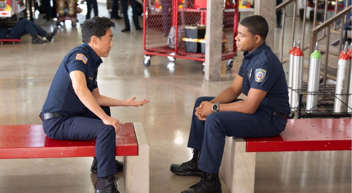 Chimney and Harry in 9-1-1 Season 9 Episode 10
