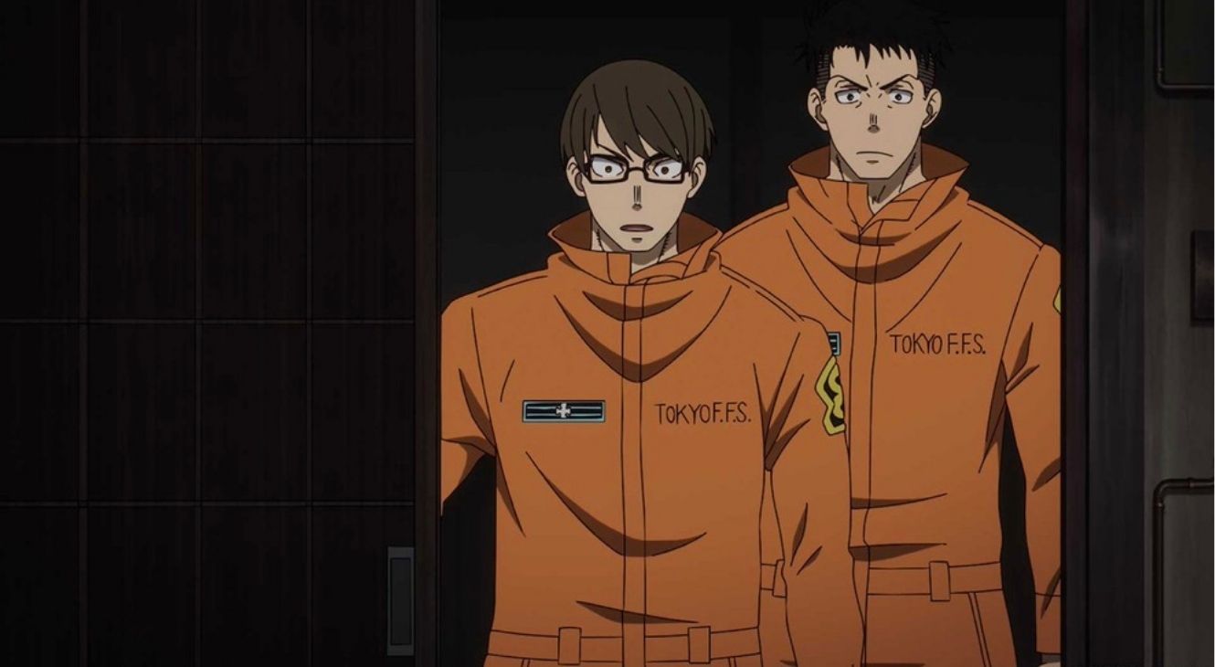 Obi and Hinawa in Fire Force Season 3 Episode 13