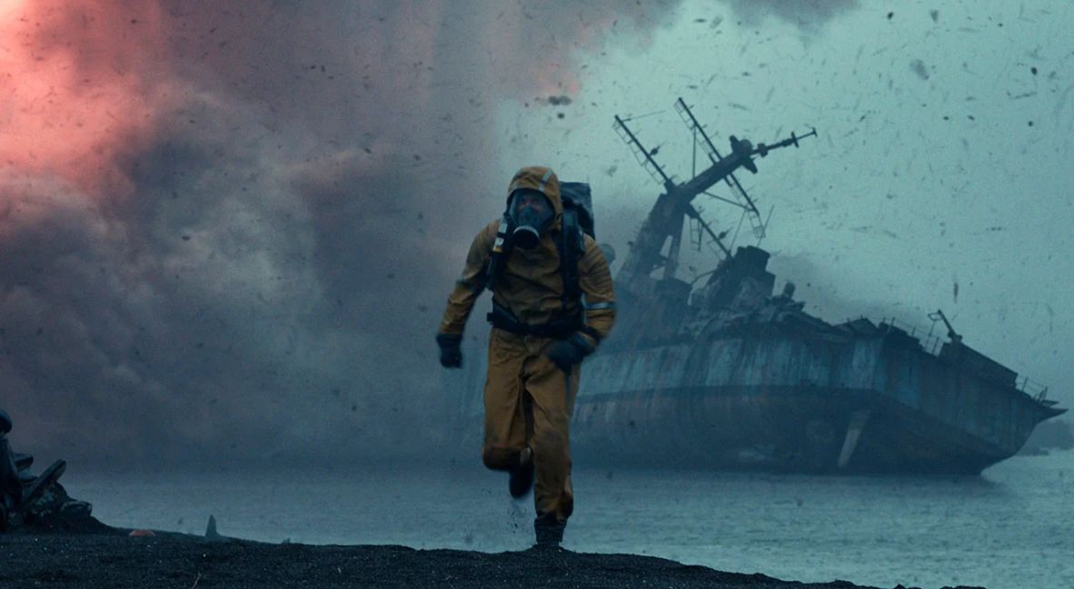 Greenland 2: Migration promotional image with Morena Baccarin and Gerard Butler