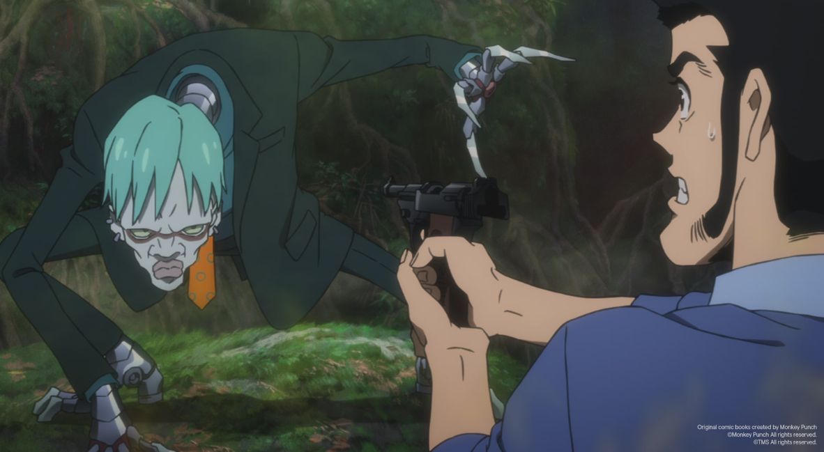 Lupin faces off against a cyborg assassin 