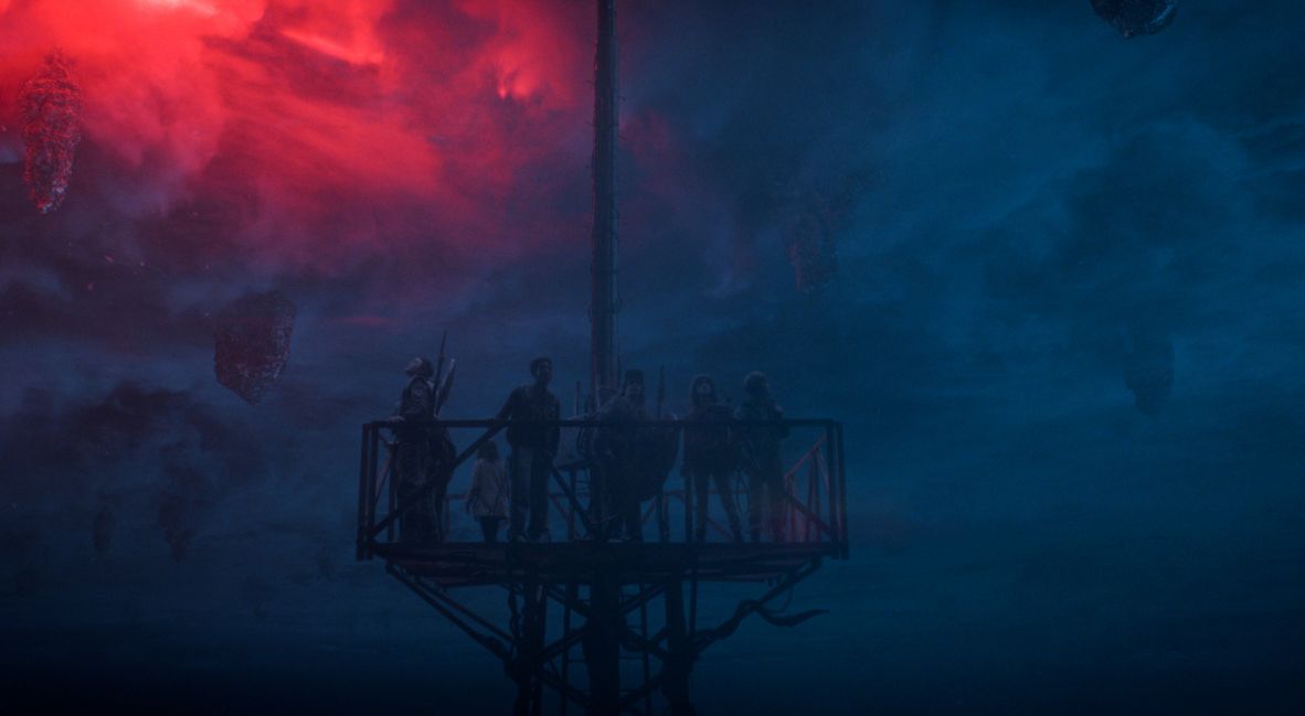 A scene from the series finale of Stranger Things