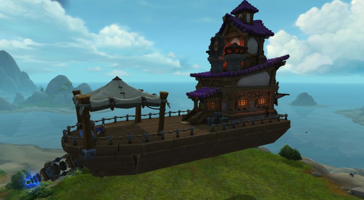 A floating house in World of Warcraft