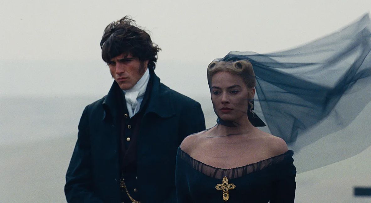 "Wuthering Heights" (2026)&nbsp; - promotional still with Jacob Elordi and Margot Robbie