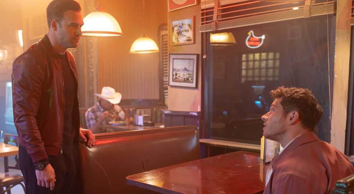 Eddie and Buck at a diner 