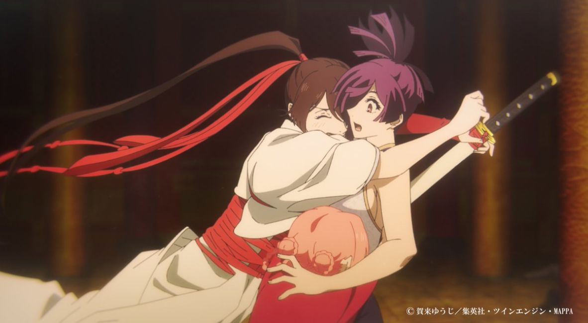 REVIEW: 'Hell's Paradise' Season 2 Episode 12 - "Endings and Beginnings" 3 Sagiri and Mei hug Yuzuriha