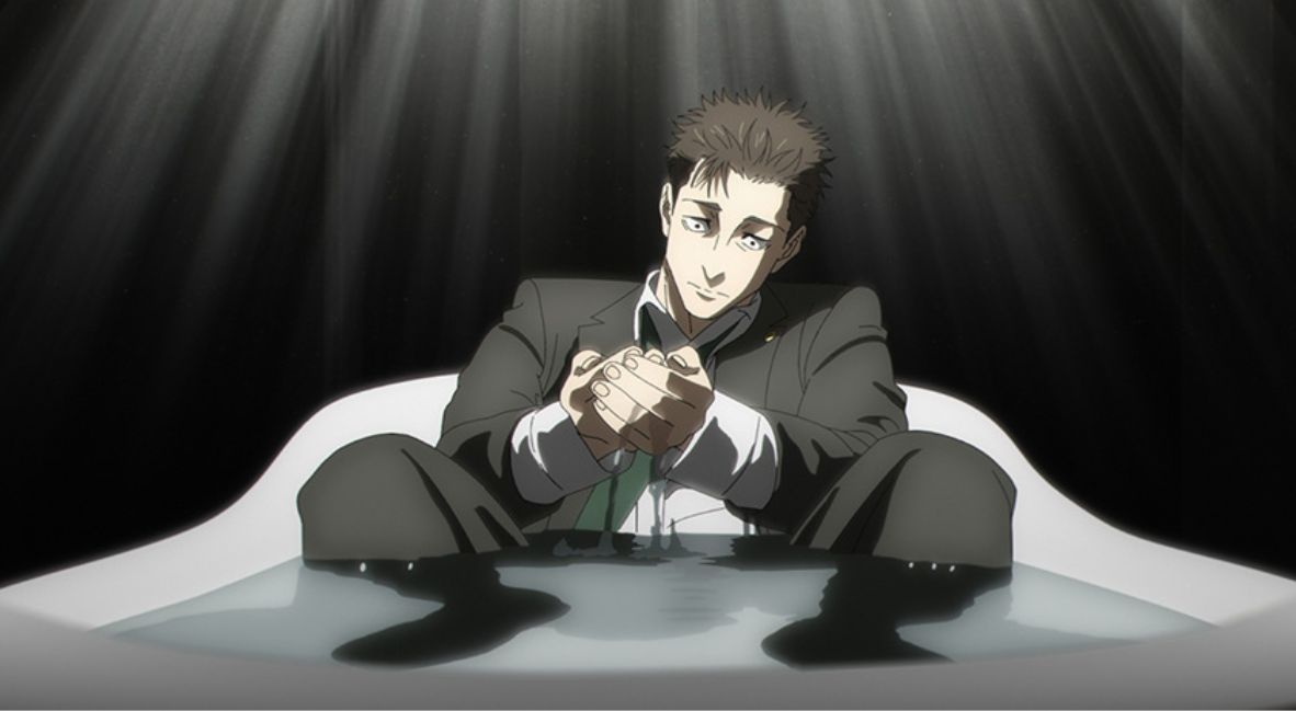 Higuruma sits in a bath in Jujustu Kaisen Season 3