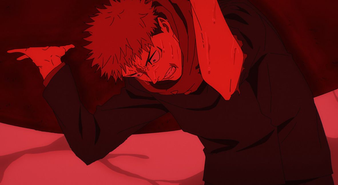 Yuji getting crushed by Higuruma's power