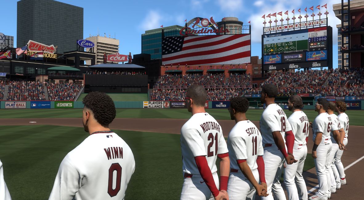 REVIEW: 'MLB The Show 26' Doesn't Need To Reinvent The Wheel 3 The players line up on the field