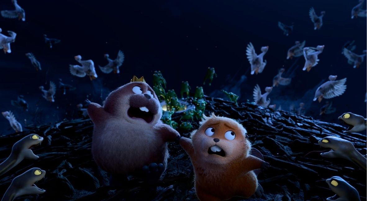 Mabel and King George in Hoppers (2026)