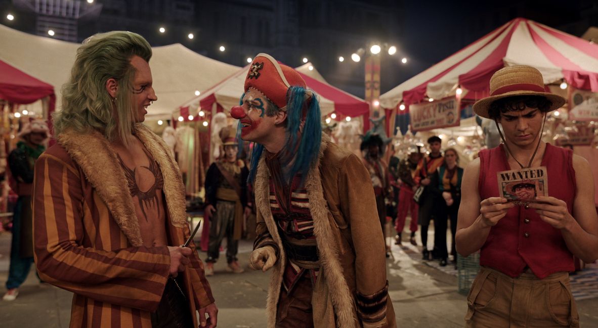 12 Easter Eggs in 'One Piece' Season 2 Explained 7 Bartolomeo, Buggy, and Luffy