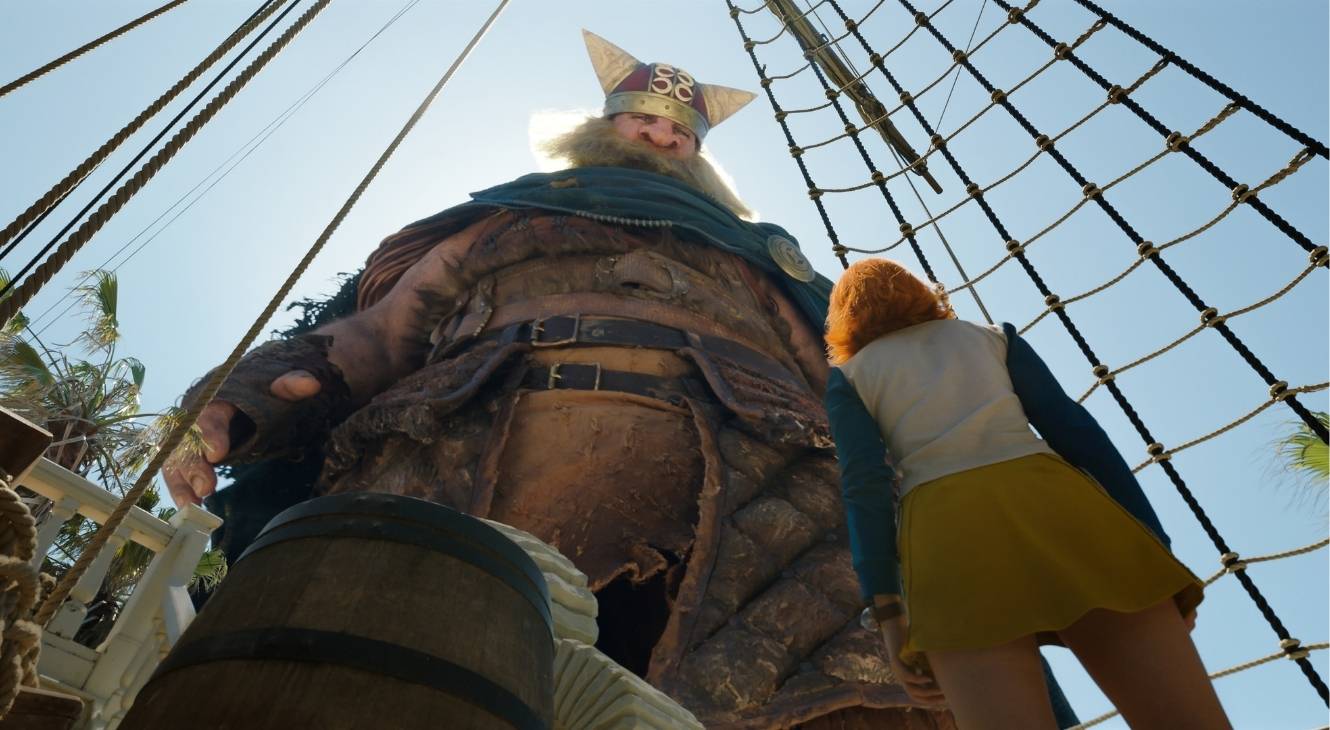 Brendan Sean Murray and Emily Rudd in One Piece Season 2