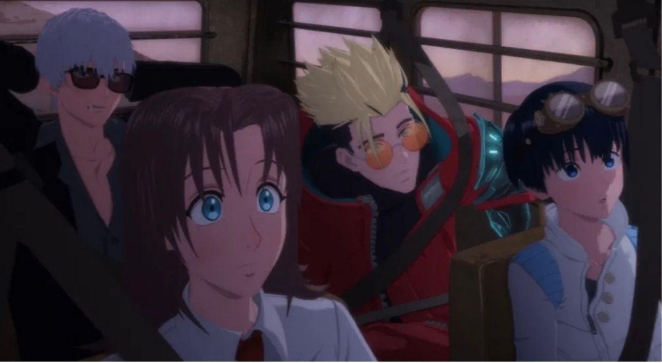 Milly, Vash and others in TRIGUN STARGAZE Episode 9