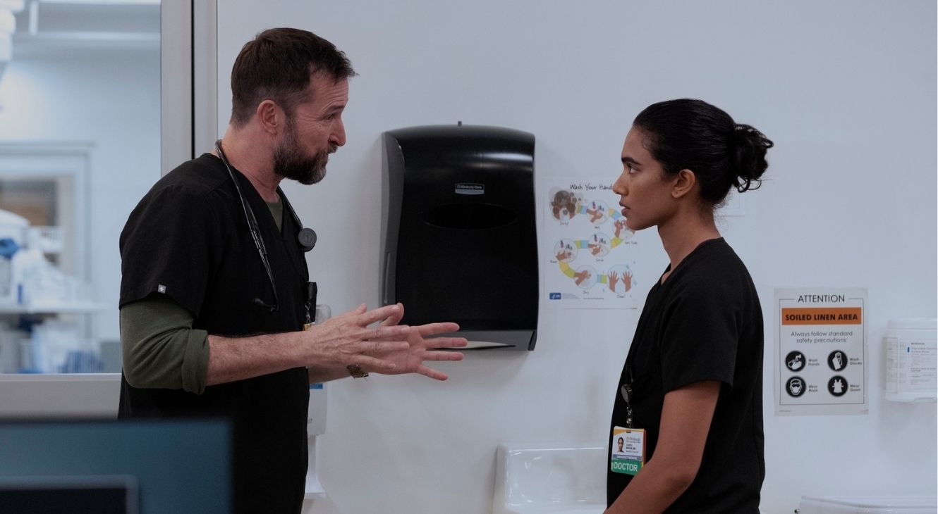 Robby and Mohan in The Pitt Season 2 Episode 11