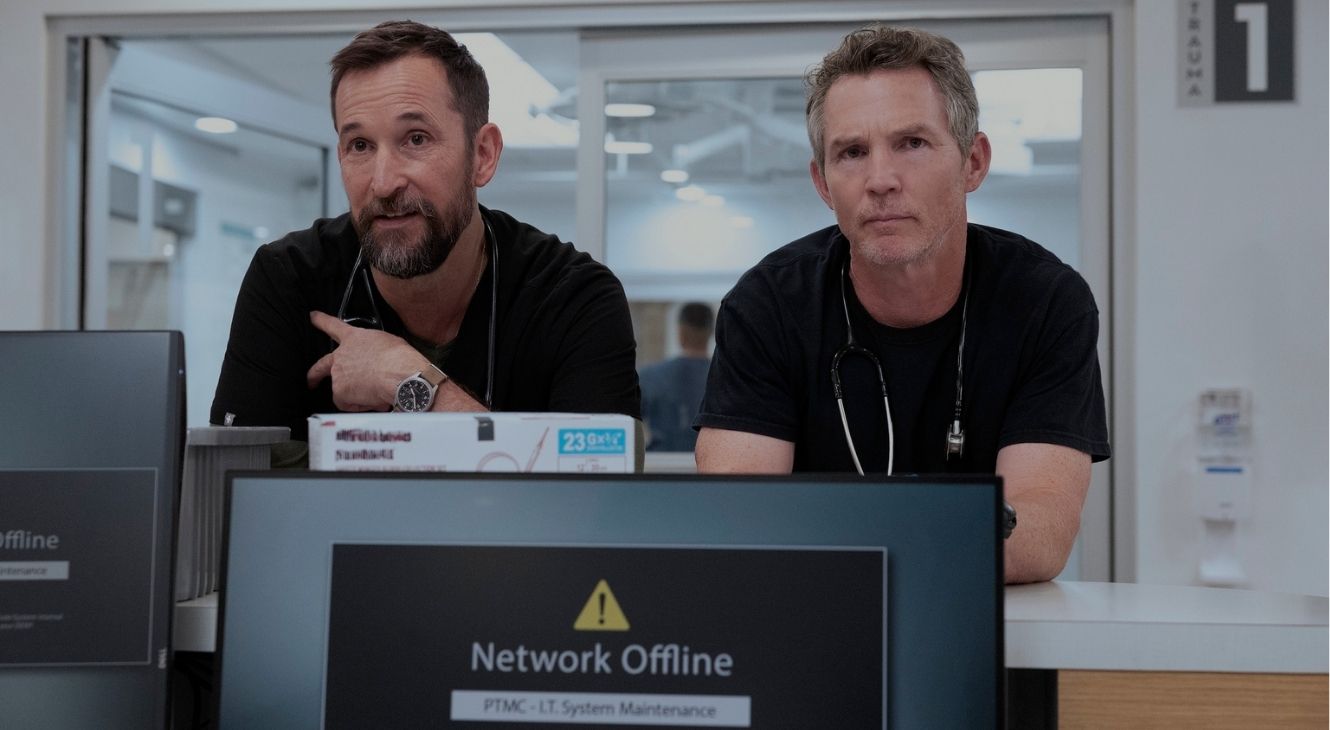 Robby and Abbott in The Pitt Season 2 Episode 9