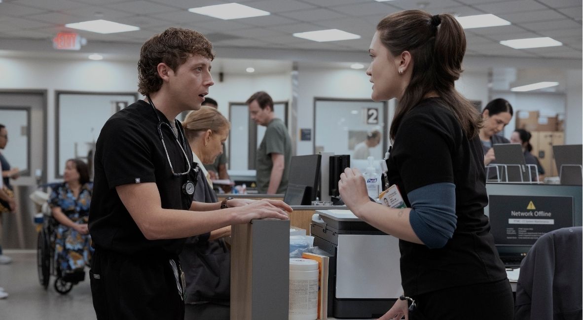 Whitaker and Santos in The Pitt Season 2 Episode 12