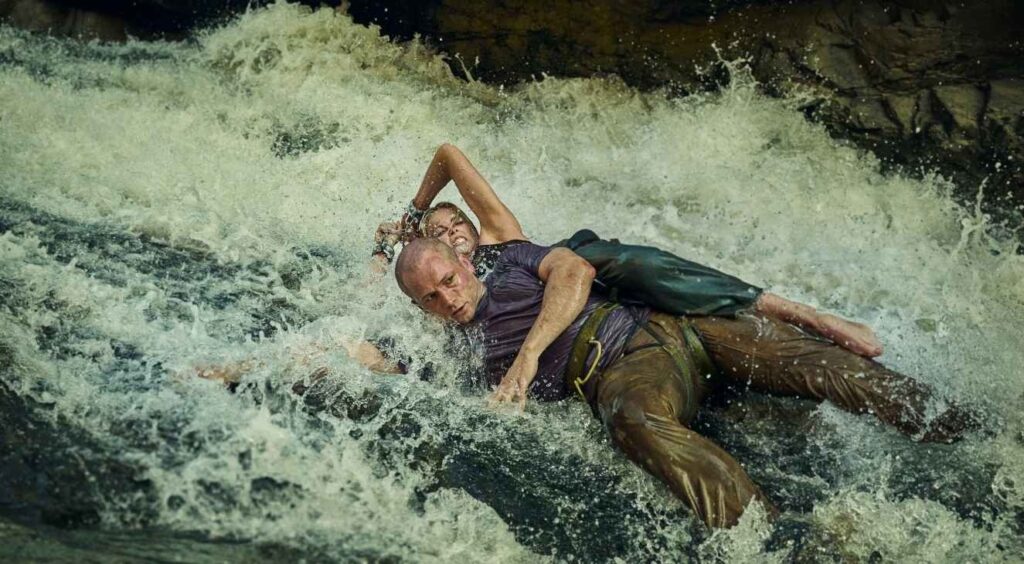 Taron Egerton and Charlize Theron in Apex