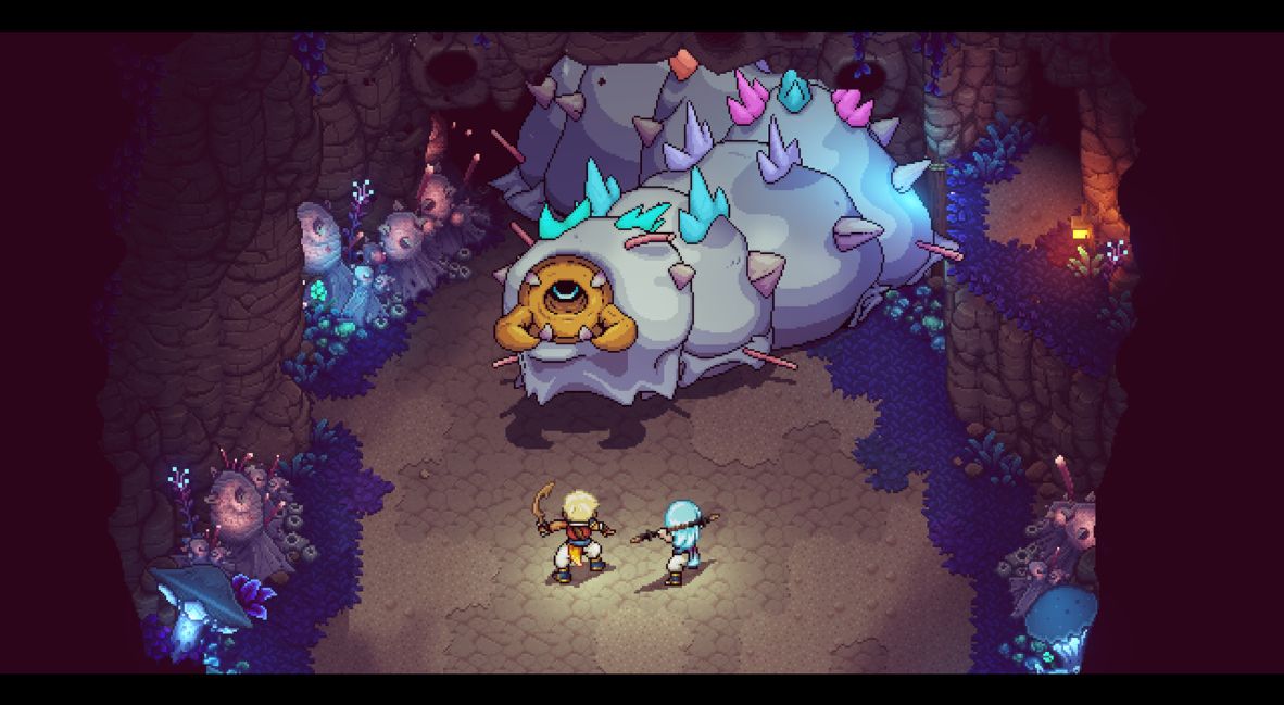 A boss battle in Sea of Stars