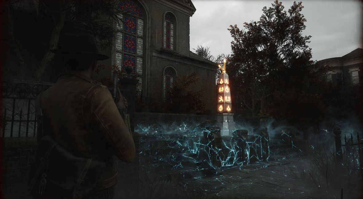 Calvin outside of a church 