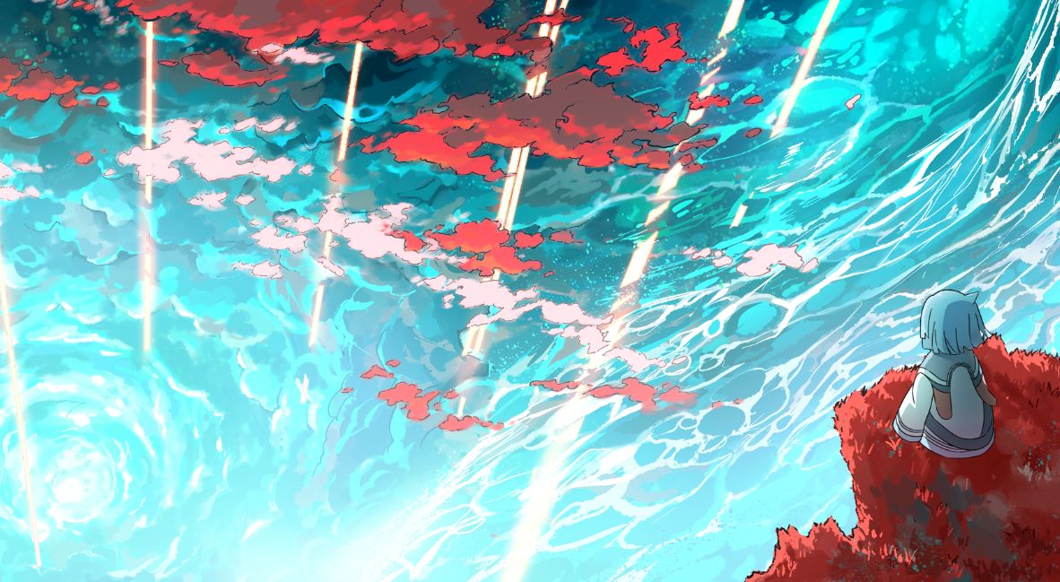 Gudo looking over the world of the afterlife