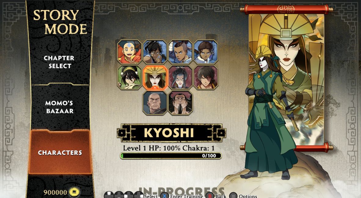 A screen from Avatar Legends The Fighting Game