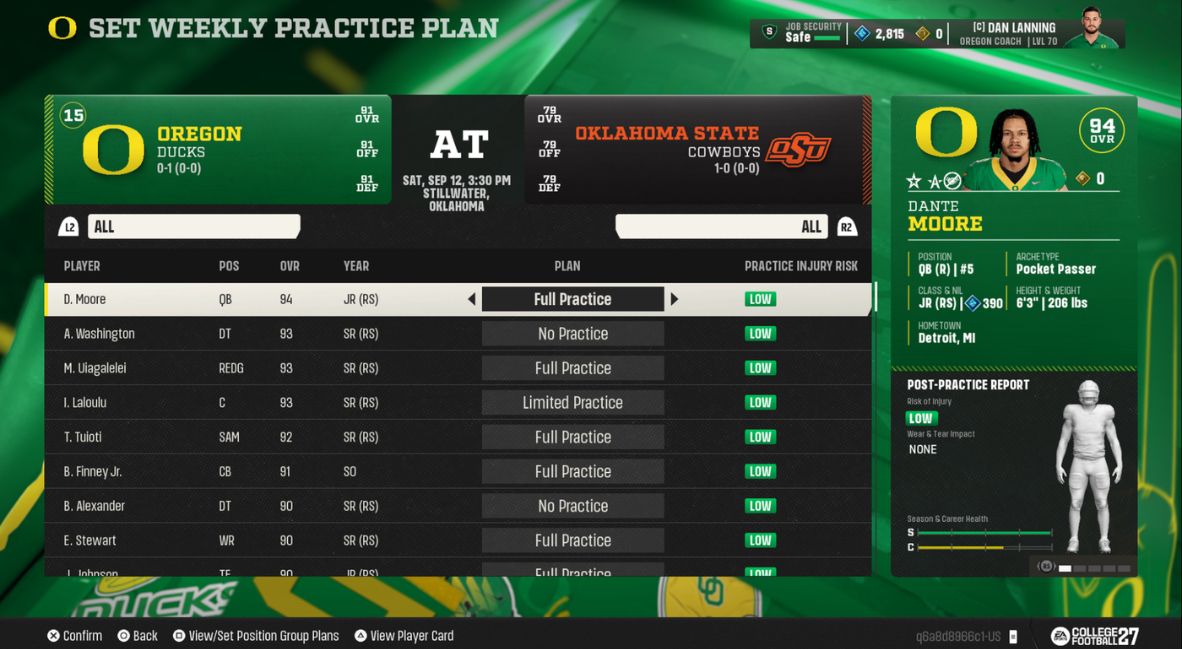 College Football 27 Dynasty Mode screenshot from EA Sports