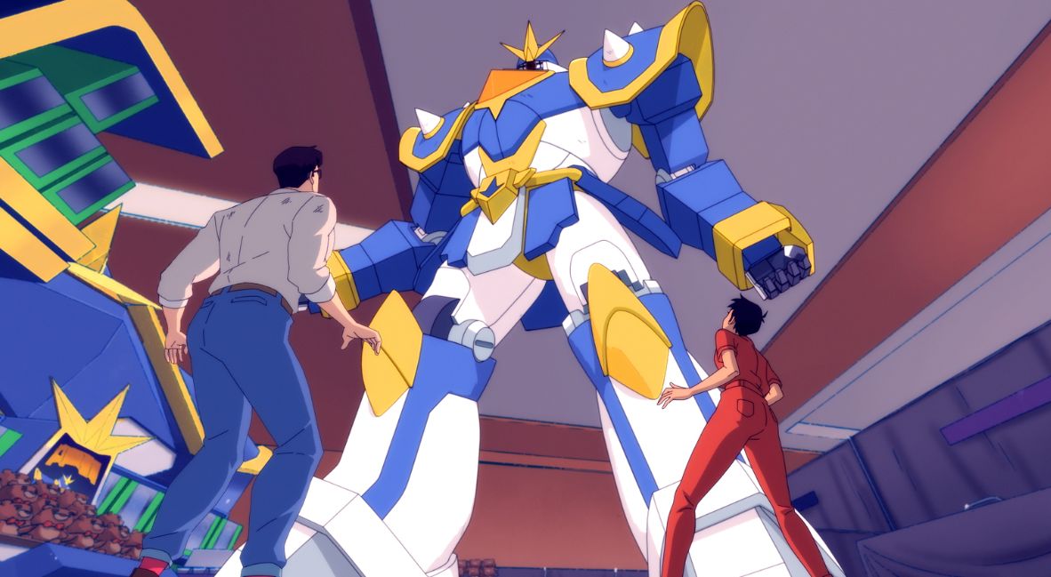 Clark and Lois face down a Gundam 