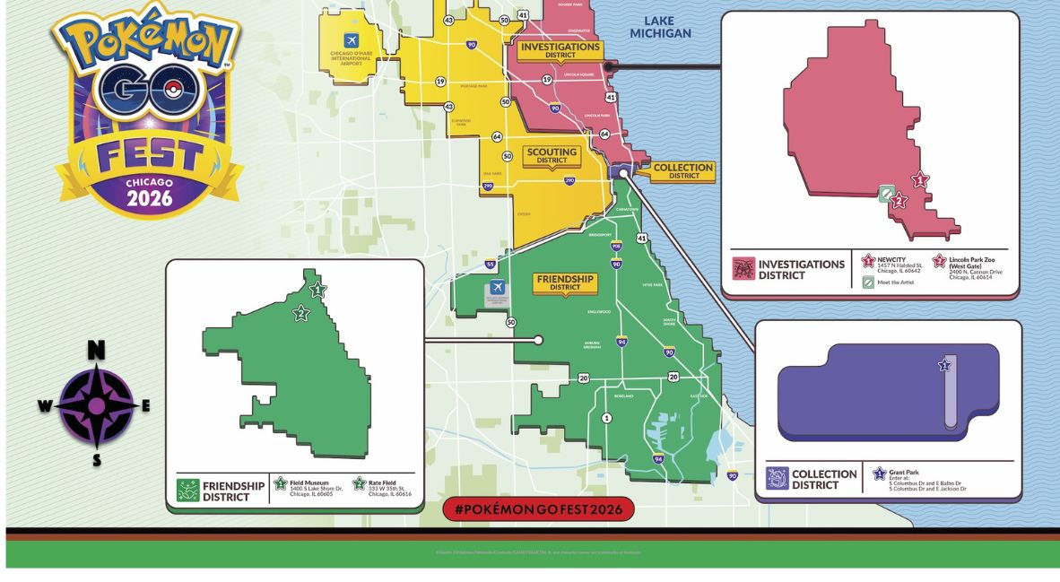 A map of the stages at Pokemon Go Fest