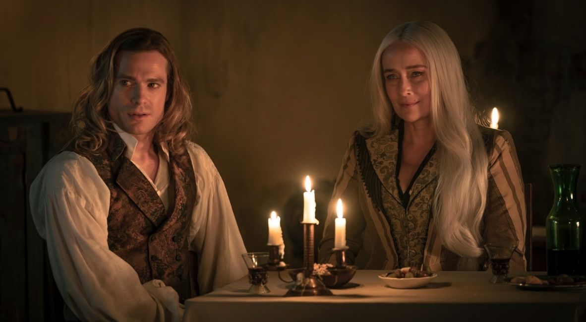 Sam Reid and Jennifer Ehle in The Vampire Lestat Episode 4