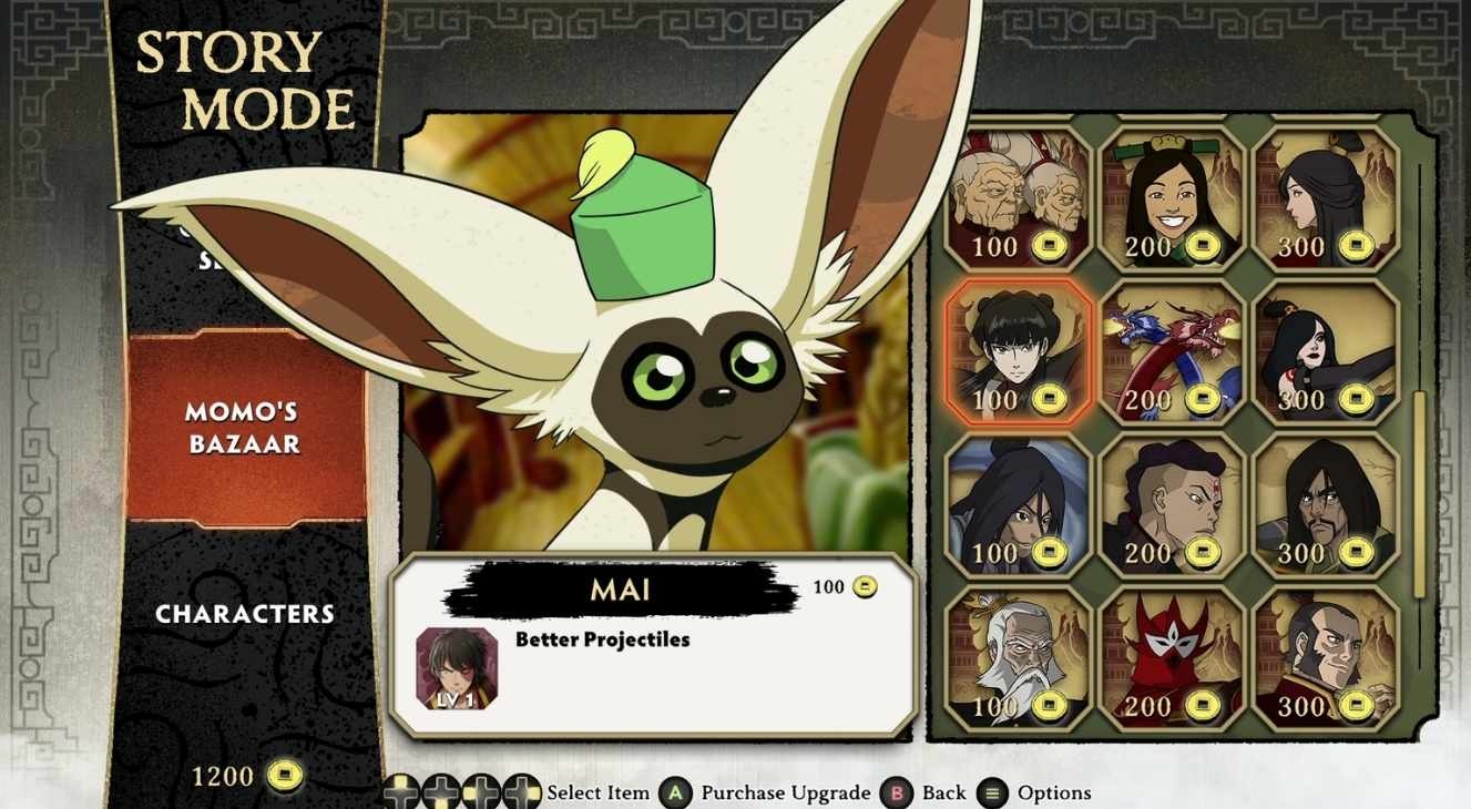 Storefront in Avatar Legends: The Fighting Game
