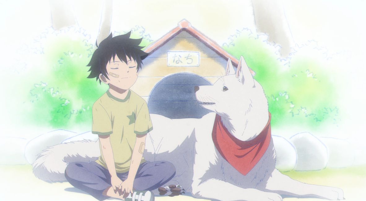 Azuma Jiro and his dog in a flashback