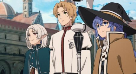 Rudeus, Roxy, and Sylphie in Mushoku Tensei: Jobless Reincarnation Season 3 Episode 3