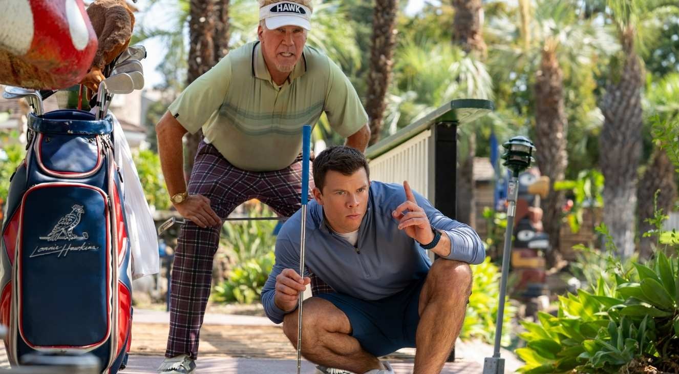 Will Ferrell and Jimmy Tatro in The Hawk (2026)