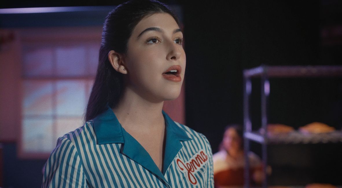 Sophia performs as Jenna in the musical Waitress