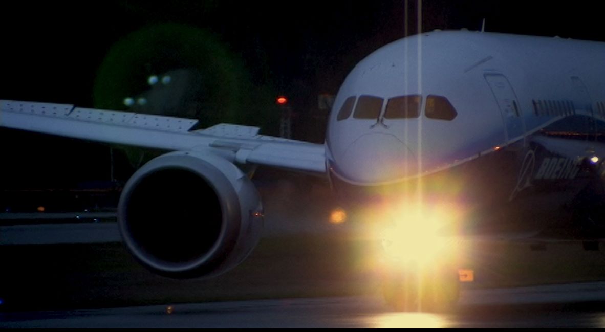 An image of an airplane on the runway