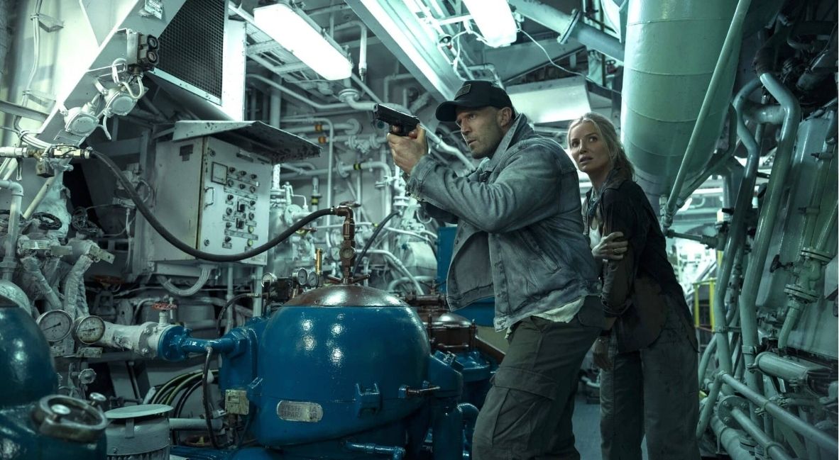 Jason Statham and Annabelle Wallis in Mutiny (2026)