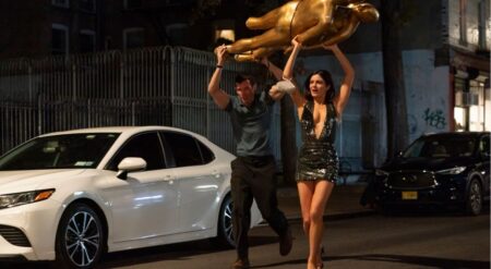 Monica Barbaro and Callum Turner in One Night Only