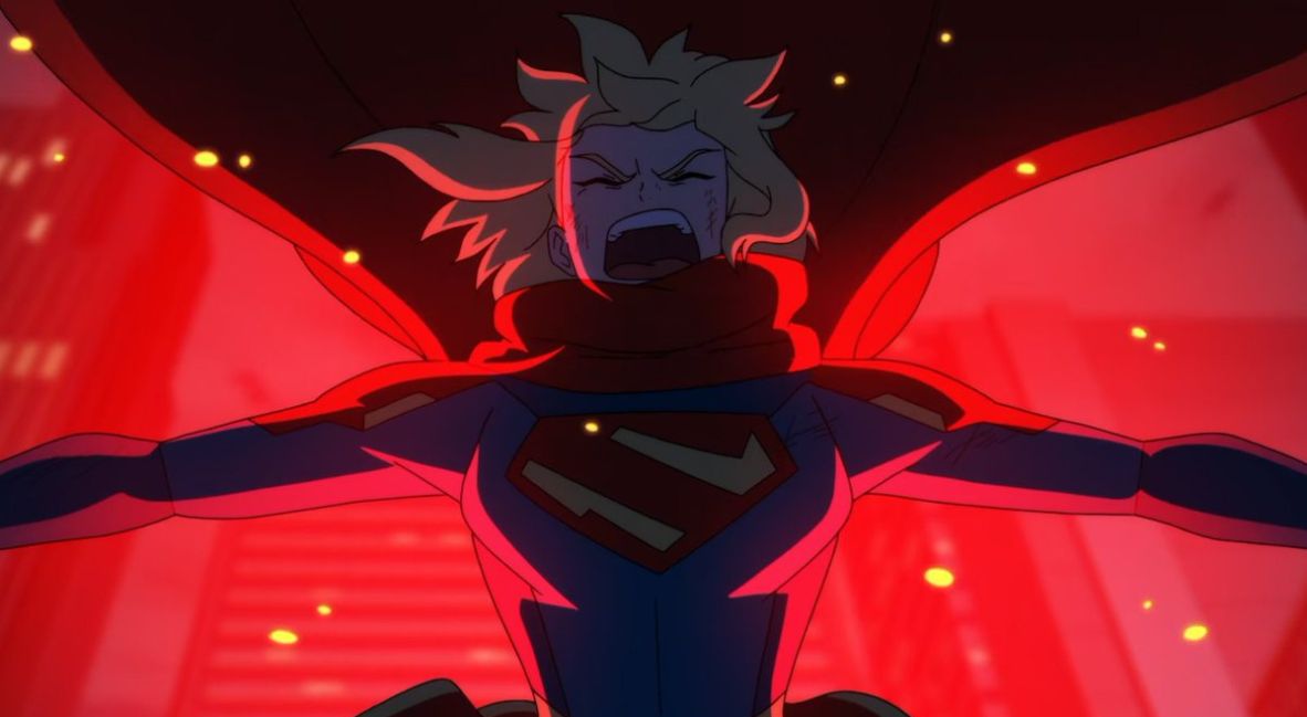 Supergirl is hit by an attack