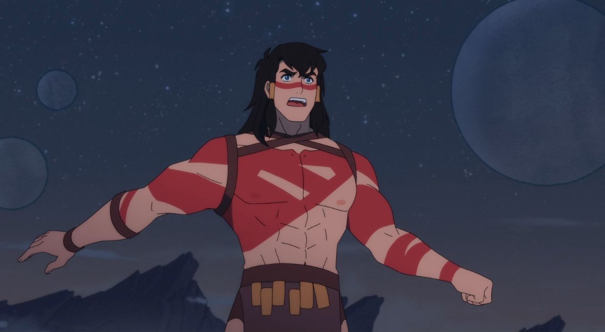 Clark dressed in old Kryptonian attire 