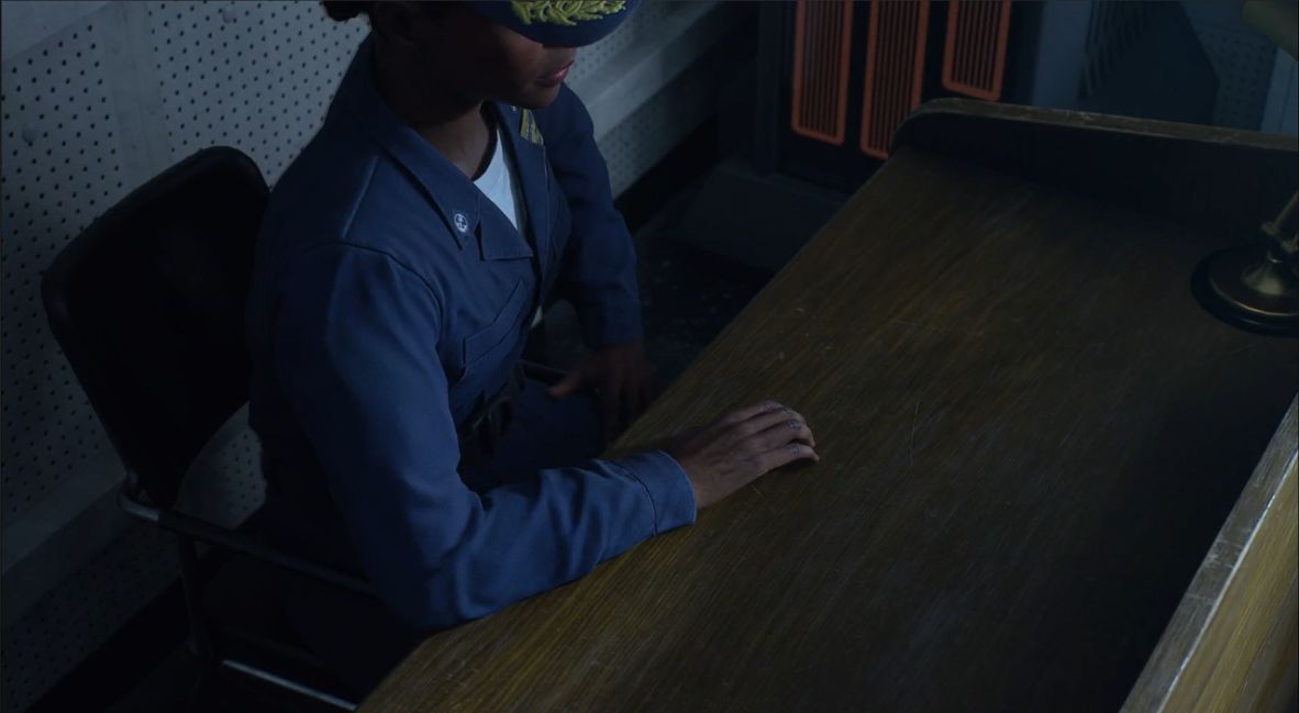 A cut scene from Ace Combat 8: Wings of Theve