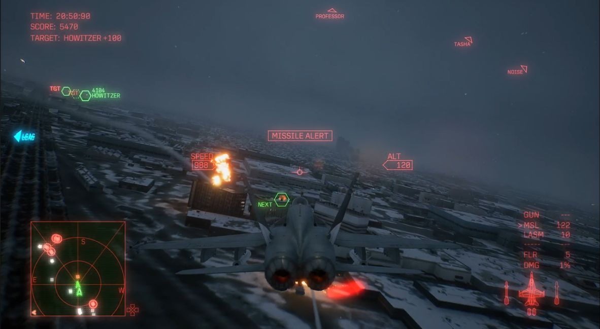 Flying gameplay from Ace Combat 8: Wings of Theve
